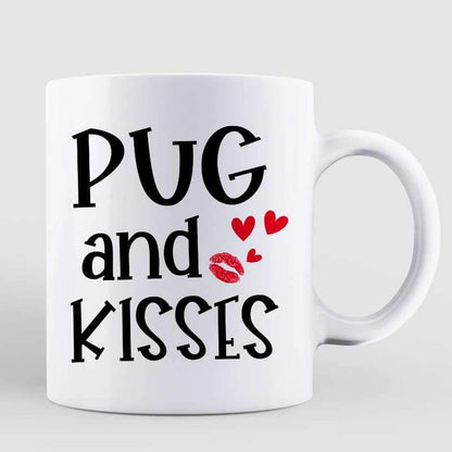 Pugs & Kisses Pug Dog Personalized Coffee Mug