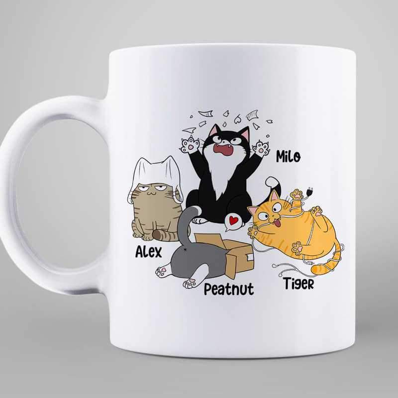 Purrfect Cat Dad Thanks For Putting Up With Us Personalized Mug