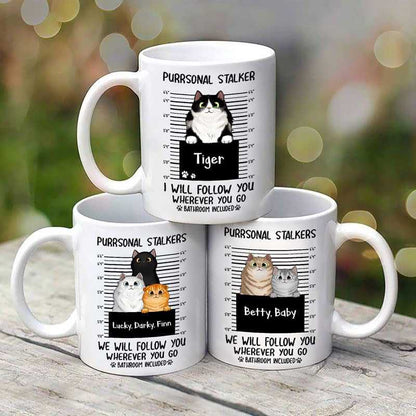 Purrsonal Stalker Peeking Cat Personalized Mug