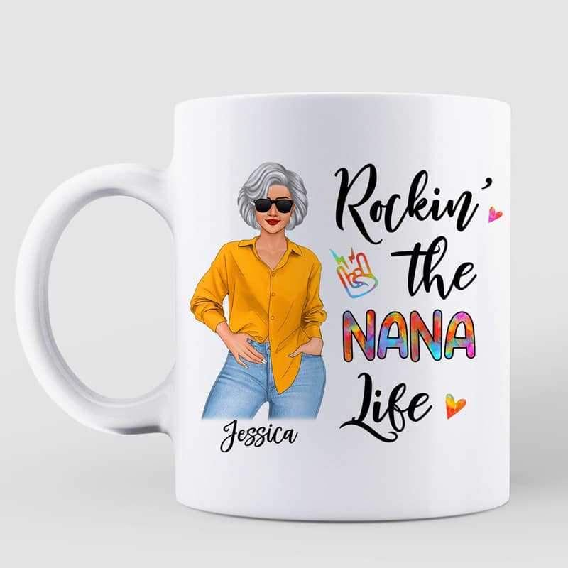 Rockin' Grandma Life Posing Nana Personalized Mug