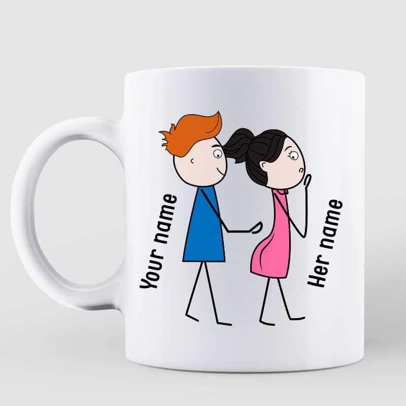 Rose Are Red Stick Couple Personalized Mug