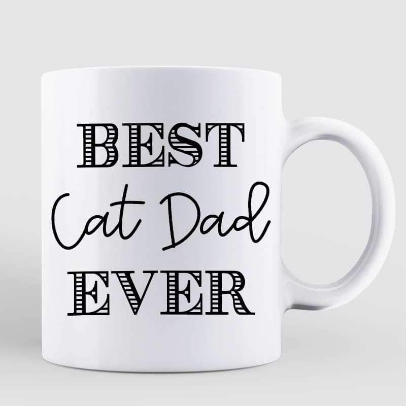 Sitting Man Best Cat Dad Ever Personalized Mug