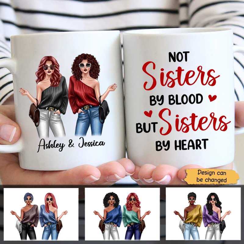 Standing Fashion Besties Friends Personalized Mug