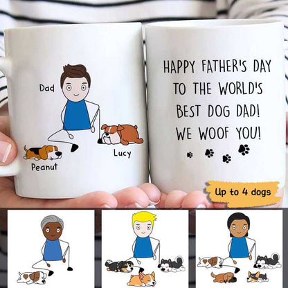 Stick Dog Dad Happy Father's Day Personalized Mug