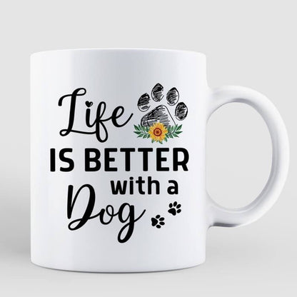 Sunflower Field Dog Mom Personalized Coffee Mug