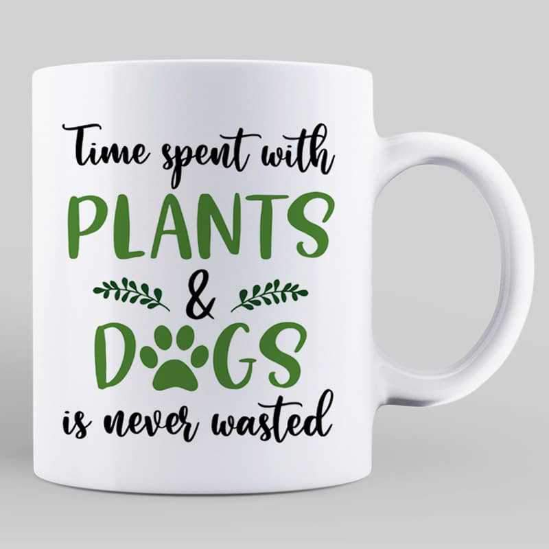 Time Spent With Dogs And Gardening Personalized Mug