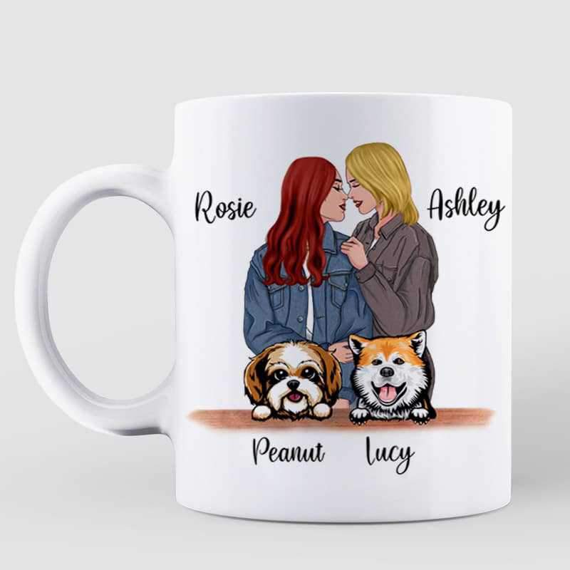 Together Built Life LGBT Couple Dogs Personalized Coffee Mug