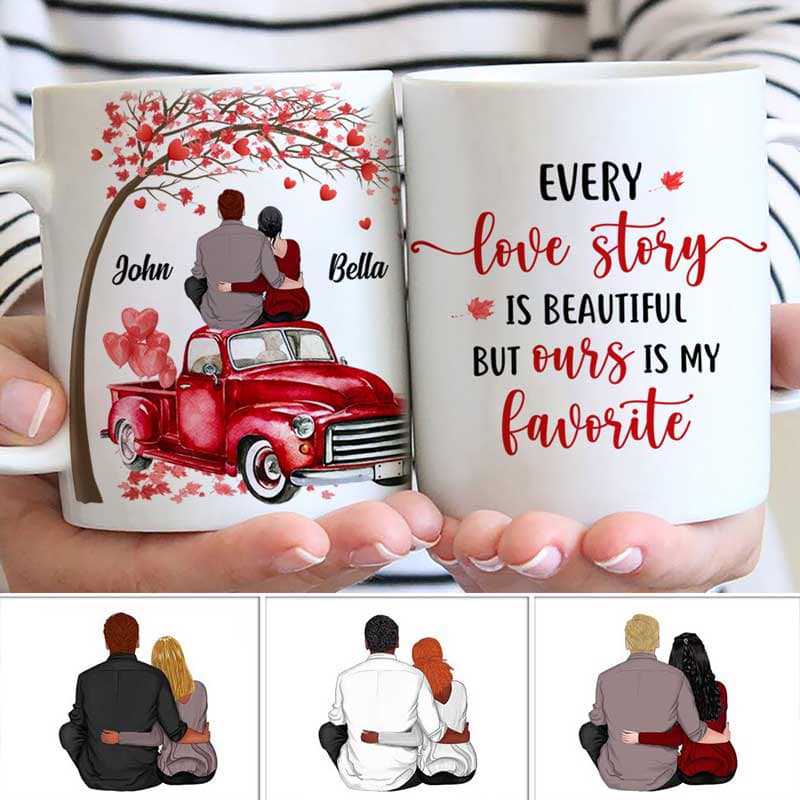 Couple With Car And Tree Personalized Mug