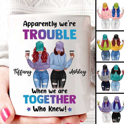 We're Trouble Besties Front View Personalized Mug