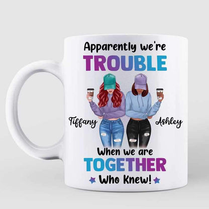 We're Trouble Besties Front View Personalized Mug