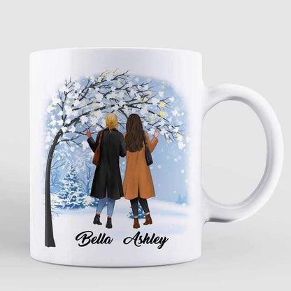 Winter Tree Life Is Better With Besties Personalized Mug