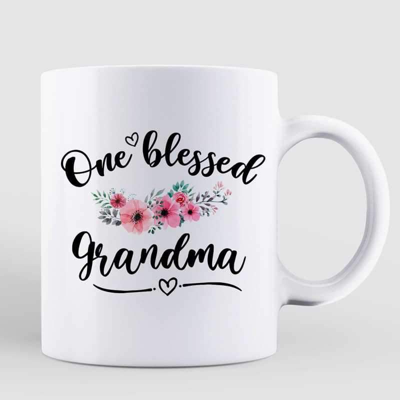 World's Best Grandma Family Kid Face Personalized Coffee Mug