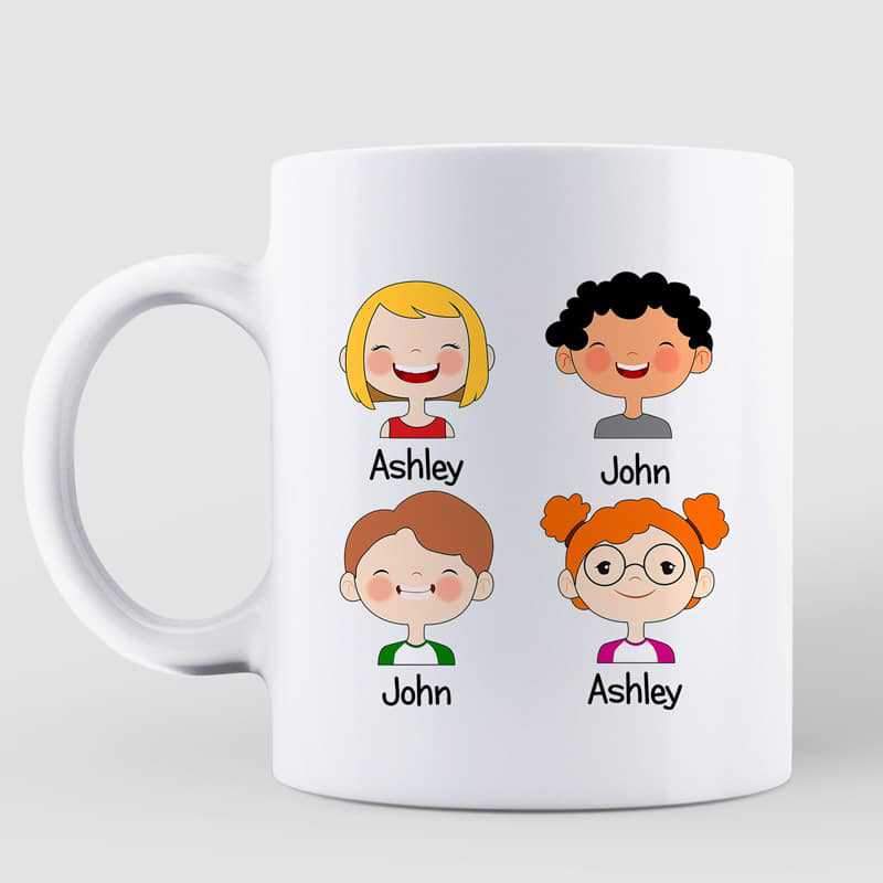 World's Best Grandma Family Kid Face Personalized Coffee Mug