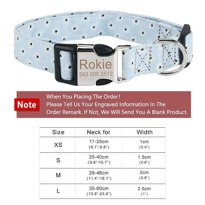 Dog Collars with Name Tags