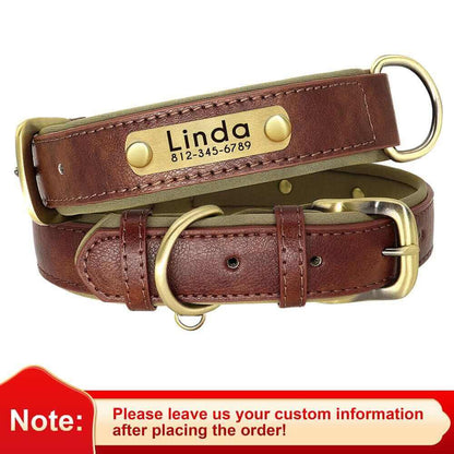 Leather ID Dog Collar