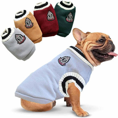 College V-neck Sweater for Dogs