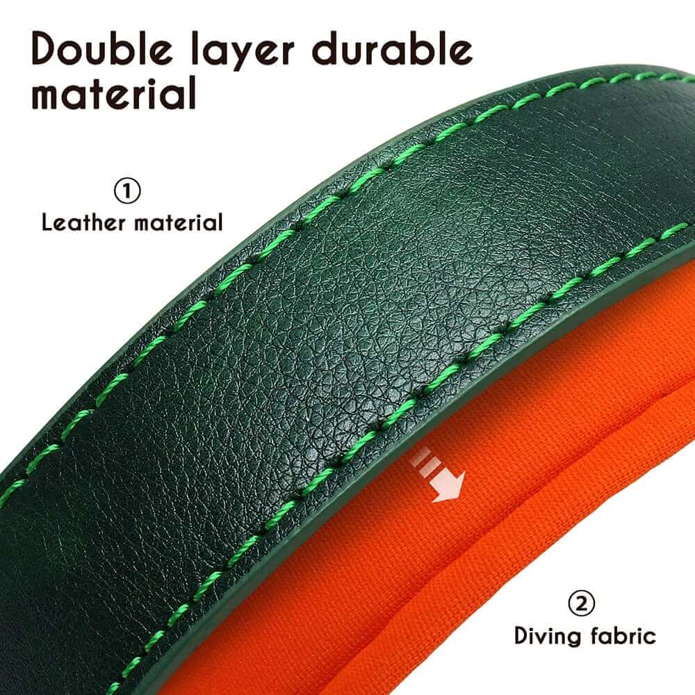 Leather ID Dog Collar