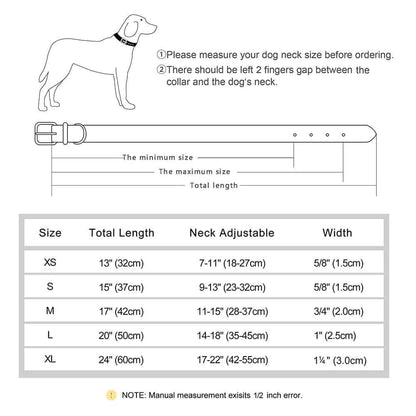 Leather ID Dog Collar