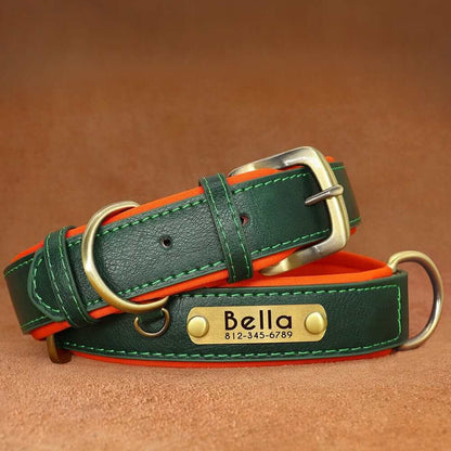 Leather ID Dog Collar