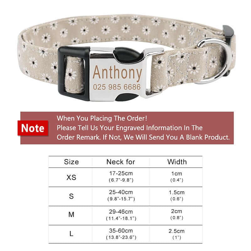 Dog Collars with Name Tags