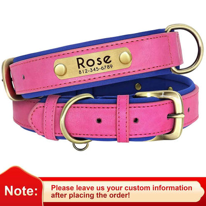 Leather ID Dog Collar