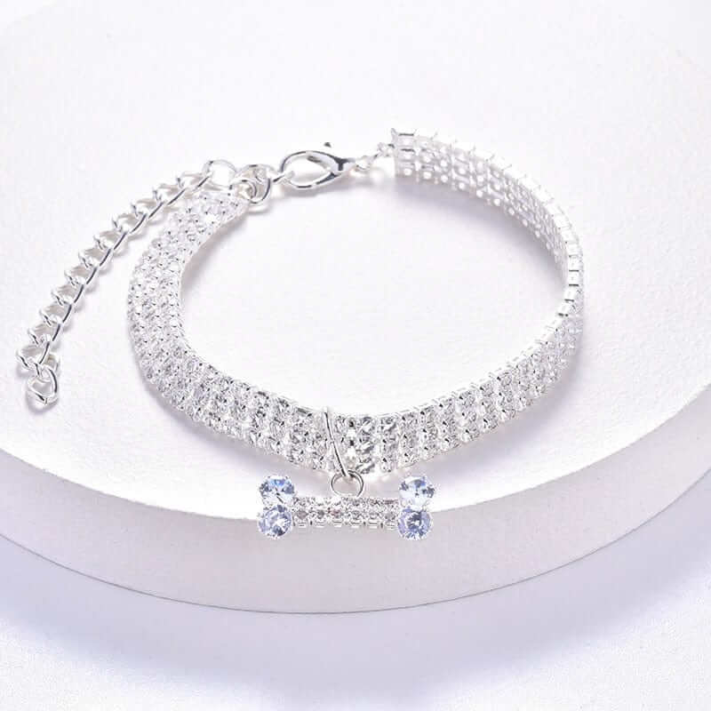 Adjustable Dog Chain Collar with Zircon