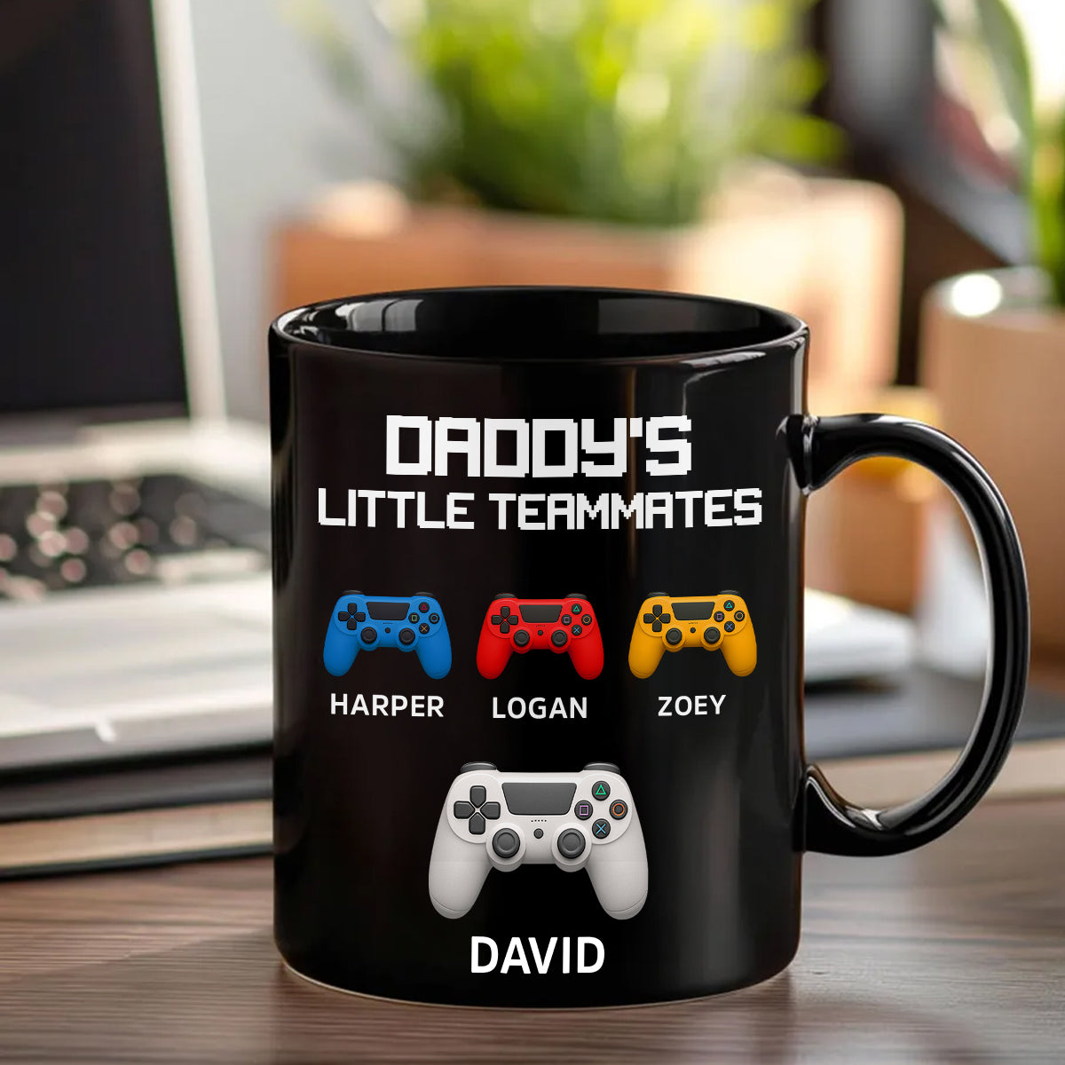Daddy's Little Teammates Personalized Mugs, Father's Day Gift for Gamer Dads