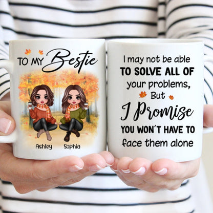 To My Bestie Fall Season Doll Besties Sitting Personalized Mug