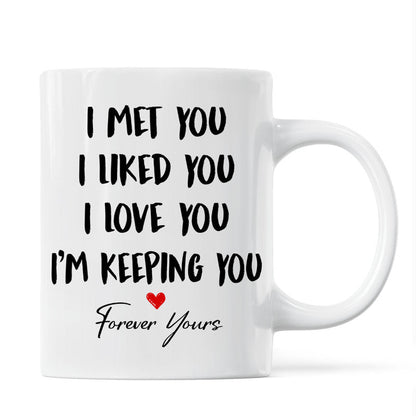 Doll Couple Kissing Under Red Tree Gift For Him For Her Personalized Mug