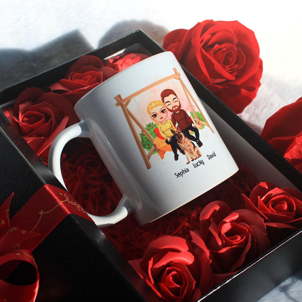 The Dog Is My Favourite But I Love You Too, Personalized Couple & Dog Mug