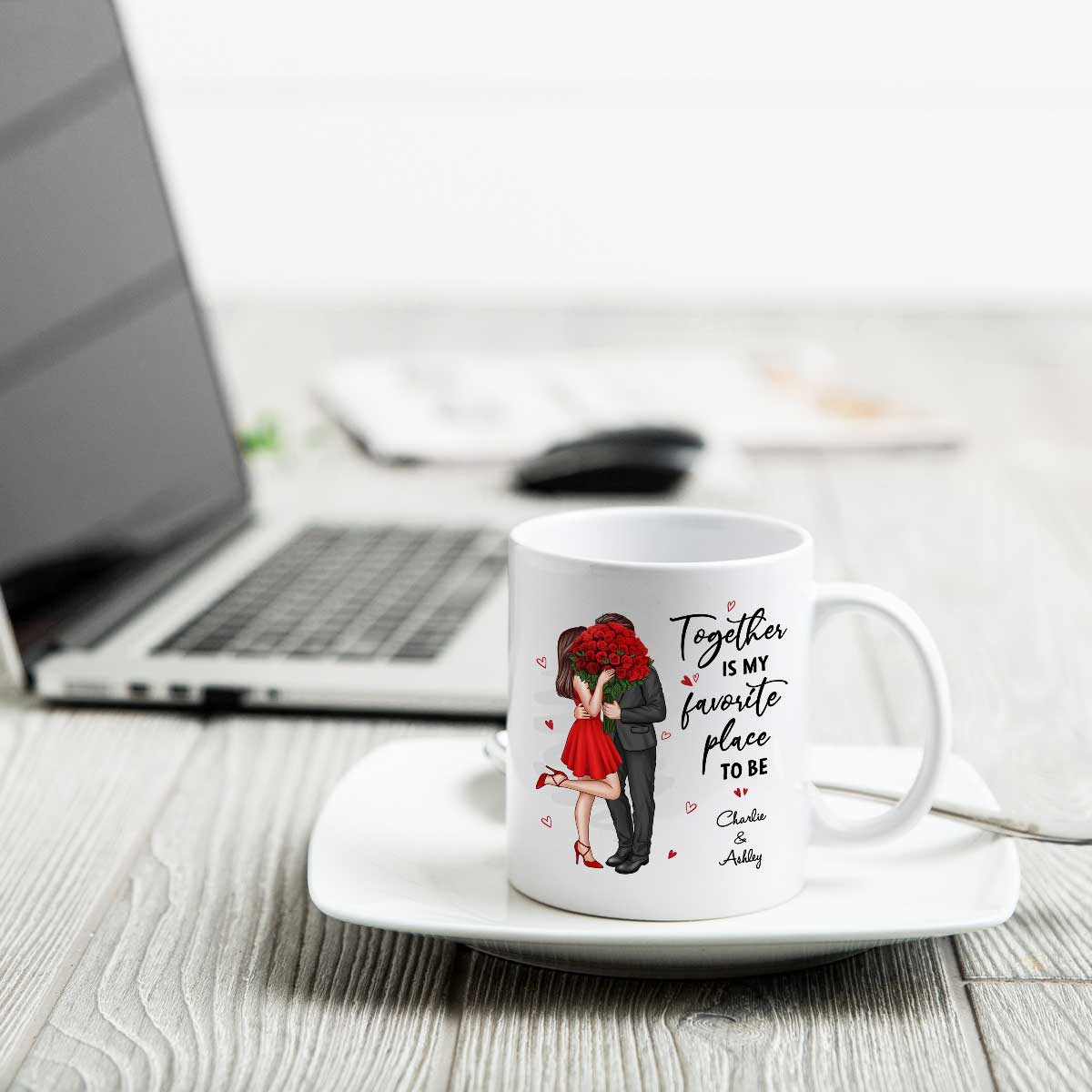 Together Is My Favorite Place To Be Couple Valentine's Gift For Him For Her Personalized Mug