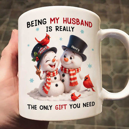 I Smile Because You're My Husband - Personalized Mug - Funny Christmas Gift for him, Gift for her