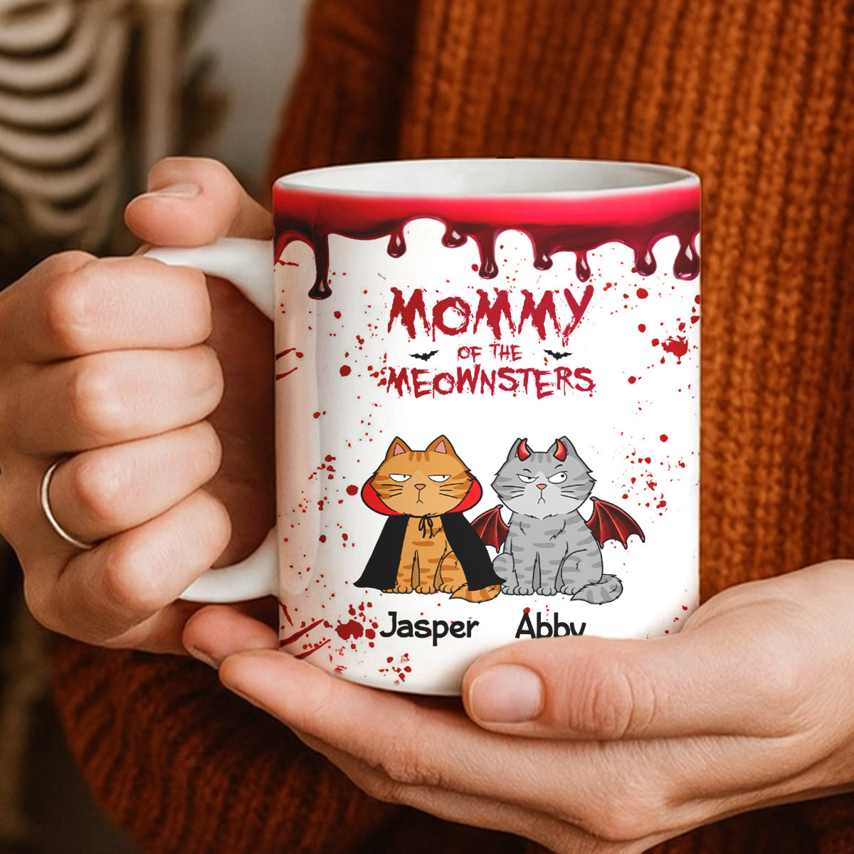 Halloween Mommy Daddy Of The Monsters Cats Personalized Mug