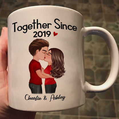 Doll Couple Kissing Anniversary Gift For Him Gift For Her Personalized Mug