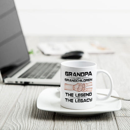 Grandpa Grandson Granddaughter, The Legend And The Legacy, Personalized Mug