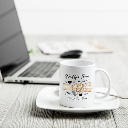 Daddy's Team Fist Bump Personalized Mug