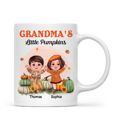 Happy Doll Kids Grandma Mom Fall Season Personalized Mug