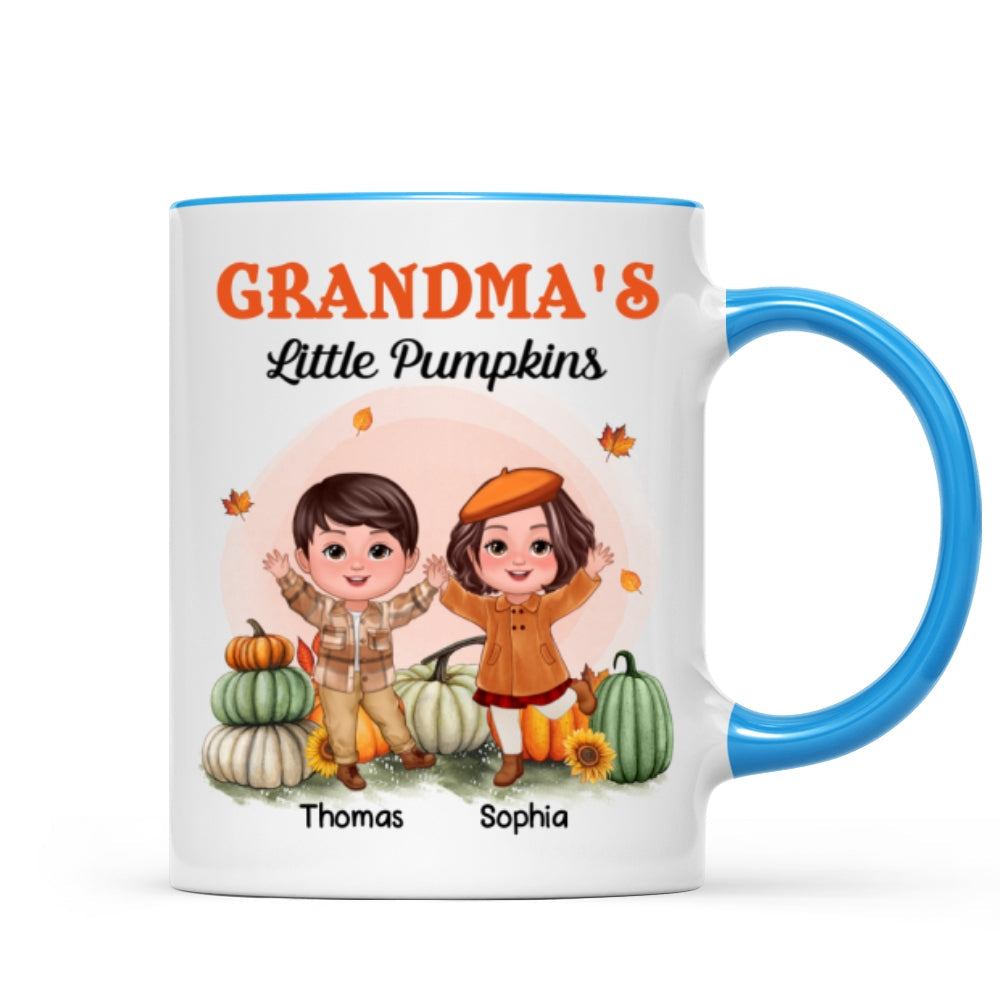 Happy Doll Kids Grandma Mom Fall Season Personalized Mug