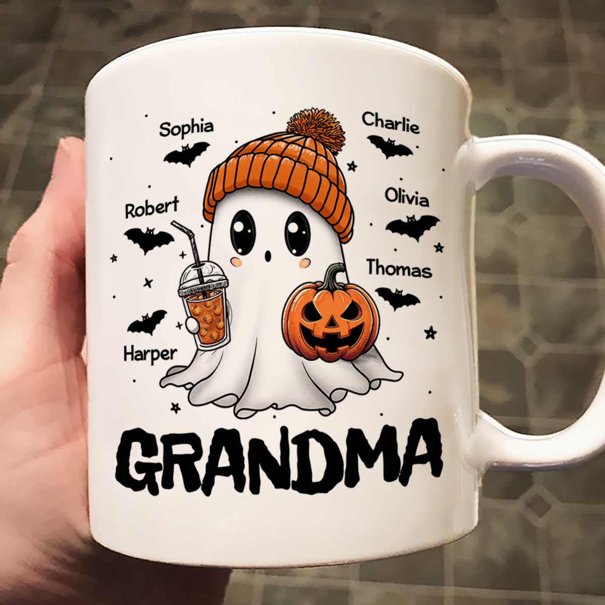 Fall Season Halloween Grandma Boo Personalized Mug, Halloween Gift For Grandma