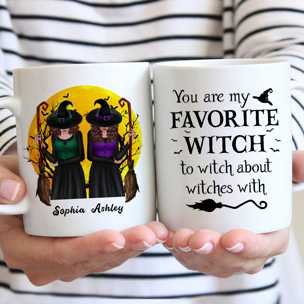 Halloween Front View Besties Gift For Best Friends Personalized Mug