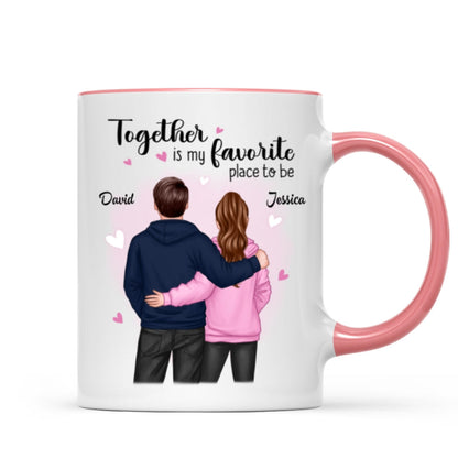 Together Is My Favorite Place To Be Couple Valentine's Day Gift For Him For Her Personalized Mug