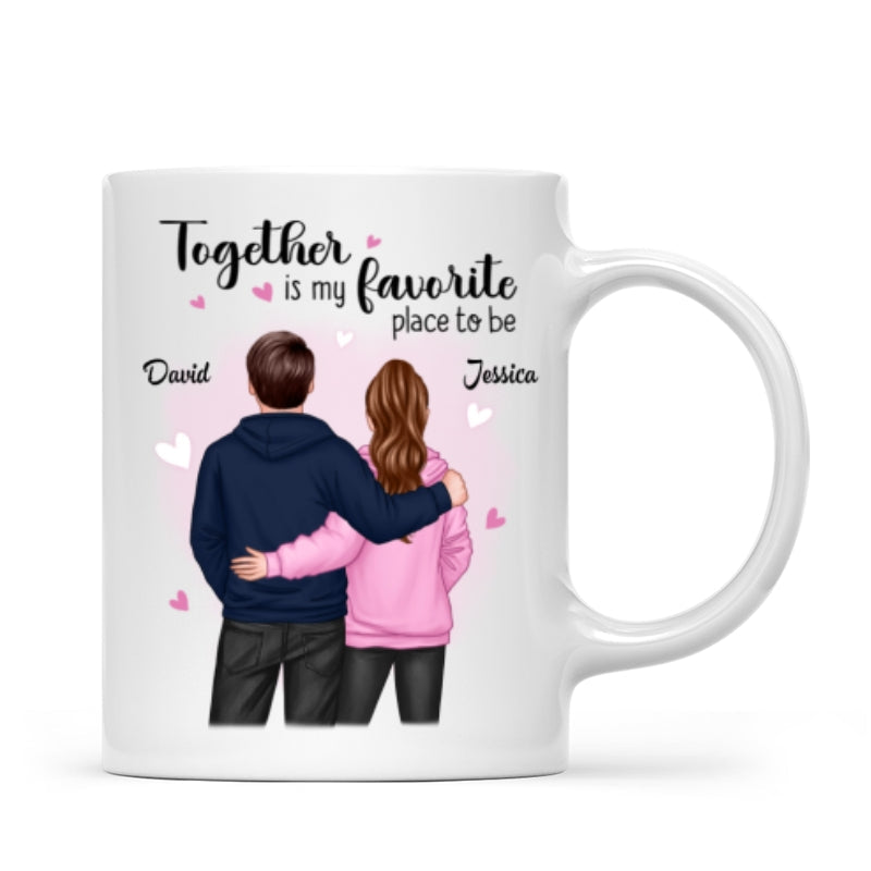 Together Is My Favorite Place To Be Couple Valentine's Day Gift For Him For Her Personalized Mug