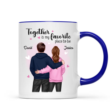 Together Is My Favorite Place To Be Couple Valentine's Day Gift For Him For Her Personalized Mug