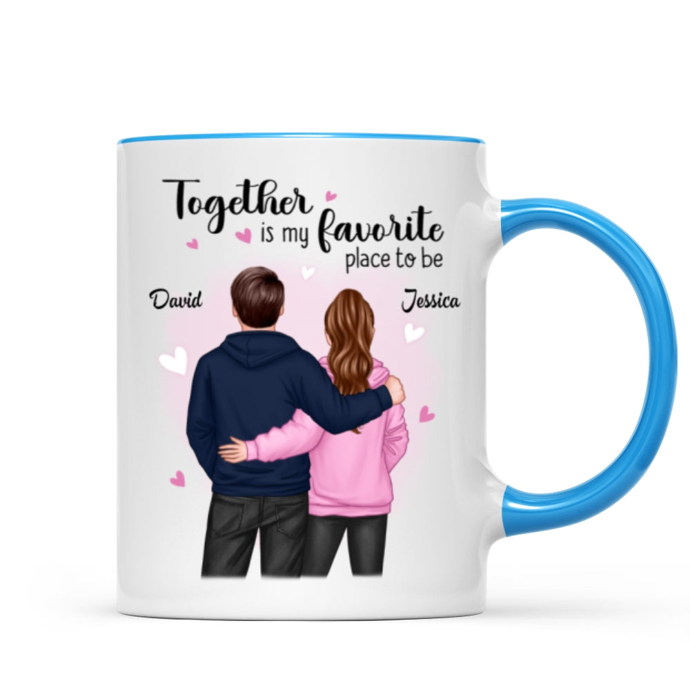 Together Is My Favorite Place To Be Couple Valentine's Day Gift For Him For Her Personalized Mug