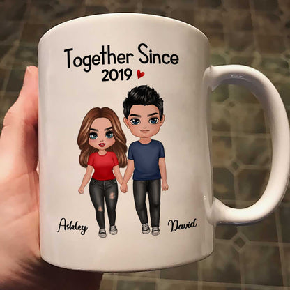 Standing Doll Couple Valentine's Anniversary Gift For Him Gift For Her Personalized Mug