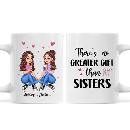 No Greater Gift Than Sisters Besties Pretty Cartoon Girls Personalized Mug