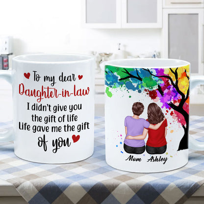 To My Daughter-In-Law Under Watercolor Tree Personalized Mug