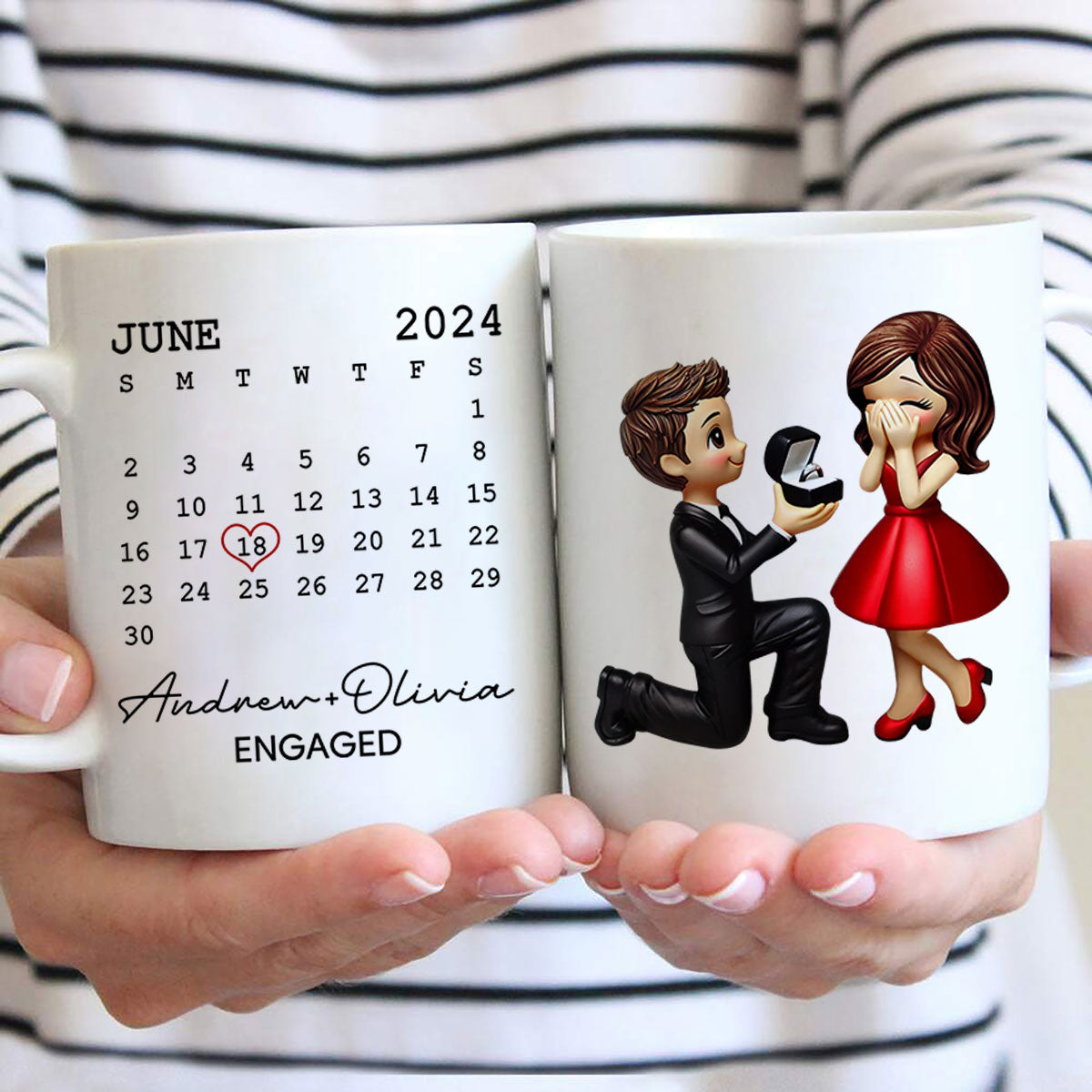 Personalized Mr Mrs Coffee Mug, Marriage Proposal Personalized Engagement Gift for him, Gift for her