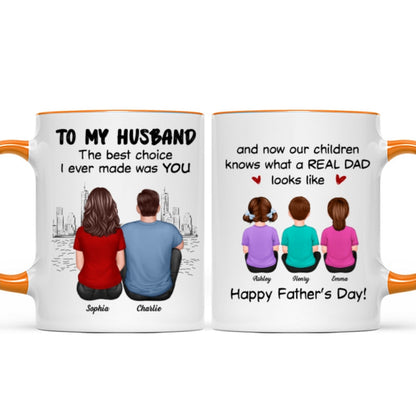 To My Husband Our Children Knows What A Real Dad Looks Like Personalized Mug, Gift For Bonus Dad