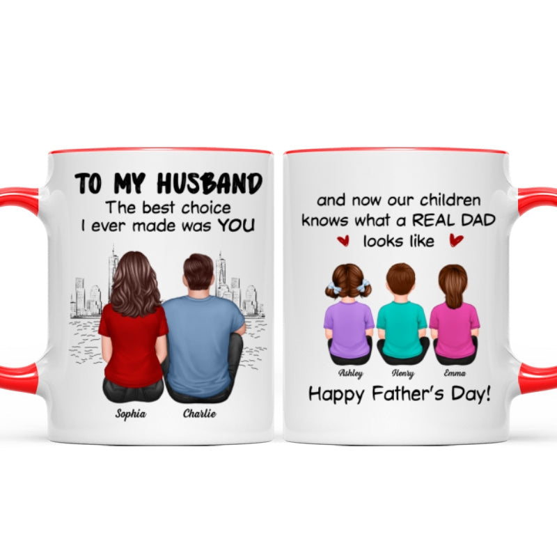 To My Husband Our Children Knows What A Real Dad Looks Like Personalized Mug, Gift For Bonus Dad
